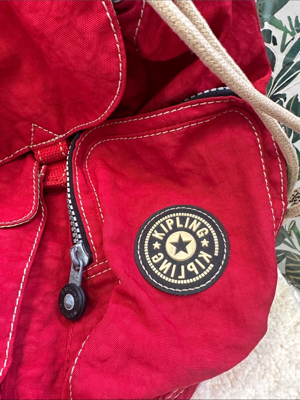 Kipling medium red backpack - Picture 3 of 7
